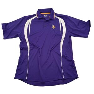 NFL Team Apparel Minnesota Vikings Mens XL Purple White Performance Polo‎ Shirt
